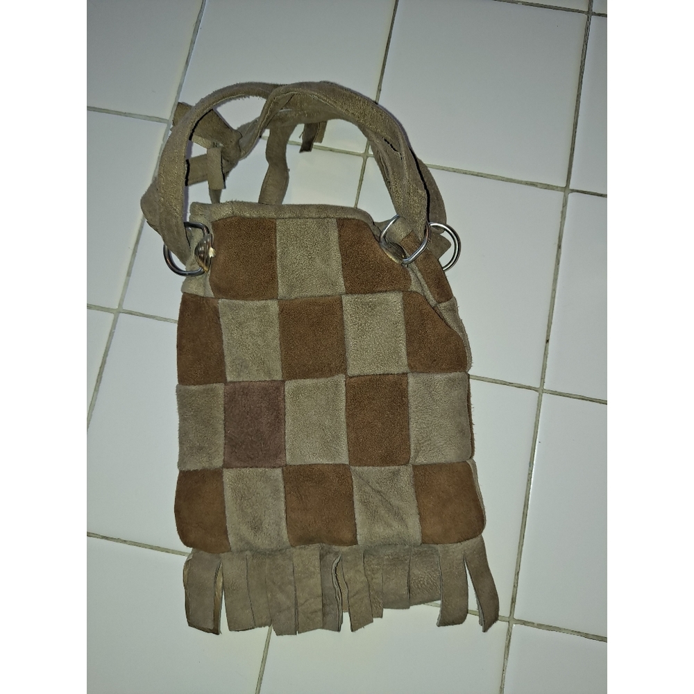 Patchwork plaid vintage bag purse travel fringe party boho formal sporty costume